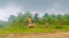 Alat berat menertibkan lahan di Tanjung Banon. Foto:dok/Humas BP Batam