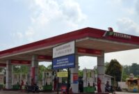 Stasiun pengisian bahan bakar umum yang ada di daerah Kabil, Kota Batam Provinsi Kepri, saat ini di berikan sangsi oleh Pertamina tidak bisa jual pertalite, Minggu (4/5/2025). Matapedia6.com/Luci
