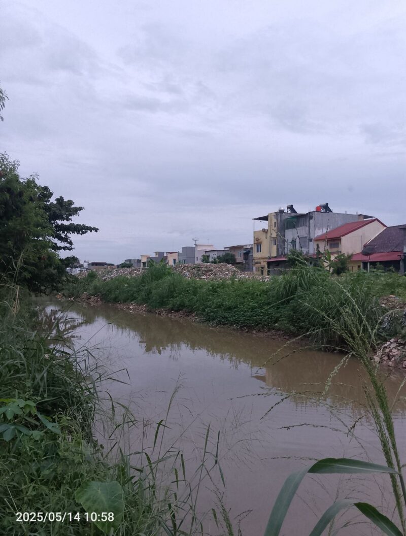 Kondisi tanah timbunan yang sudah ditumbuhi rumput dan mengakibatkan penyempitan badan sungai, Rabu (14/5/2025). Matapedia6.com/ Dok Warga
