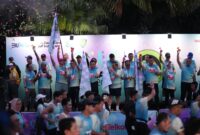 Gubernur DKI Jakarta Pramono Anung, Plt Komisaris Utama Telkom Marcelino Pandin, Direktur Utama Telkom Ririek Adriansyah, Direktur Utama Telkomsel Nugroho, beserta jajaran Komisaris dan Direksi Telkom dan Telkomsel saat Seremoni flag off pada acara Digiland Run 2025. Foto:Telkom