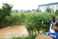 Anggota Bidang Infrastruktur BP Batam, Mouris Limanto tinjau titik banjir di Batam beberapa hari lalu. Foto:dok/Humas BP Batam