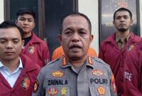 Pelaku jambret dihadirkan saat doorstop di Polresta Barelang, Rabu (7/5/2025) Matapedia6.com/Luci
