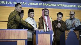 Presiden Prabowo Subianto meresmikan Terminal Khusus Haji dan Umrah 2F di Bandar Udara Internasional Soekarno-Hatta, Kota Tangerang, Provinsi Banten, pada Minggu, (4/5/2025).Foto: BPMI Setpres