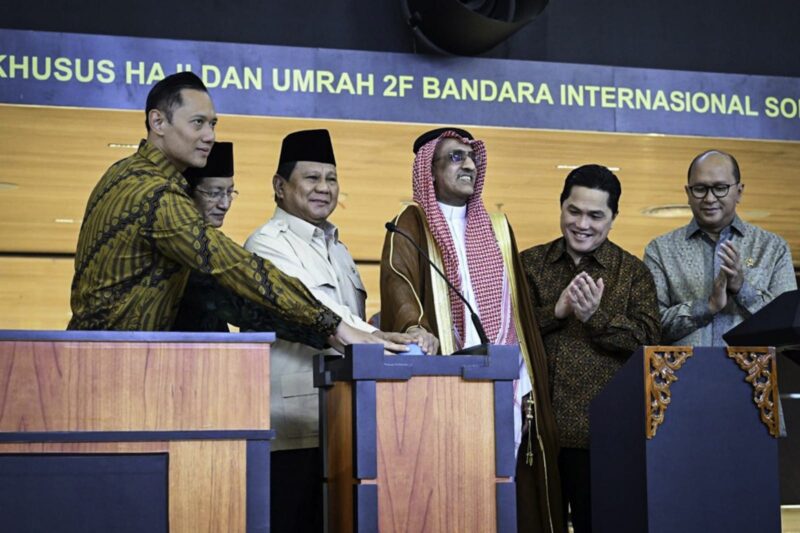 Presiden Prabowo Subianto meresmikan Terminal Khusus Haji dan Umrah 2F di Bandar Udara Internasional Soekarno-Hatta, Kota Tangerang, Provinsi Banten, pada Minggu, (4/5/2025).Foto: BPMI Setpres