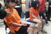 Dua pelaku bernama Le Thi Huynh Trang dan Nguyen Thi Thu Thao saat diinterogasi polisi beberapa hari lalu. Foto:dok/Luci-matapedia