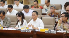 Wali Kota Batam dan Juga Kepala BP Batam Amsakar Achmad dan Wakil Wali Kota Batam Li Claudia RDP dengan DPR. Foto:Humas BP