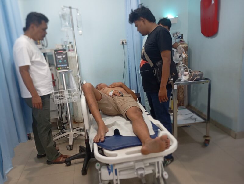 Korban dugaan pengeroyokan di kafe Winner Cafe and Bar Tembesi beberapa hari lalu. Foto;Istimewa