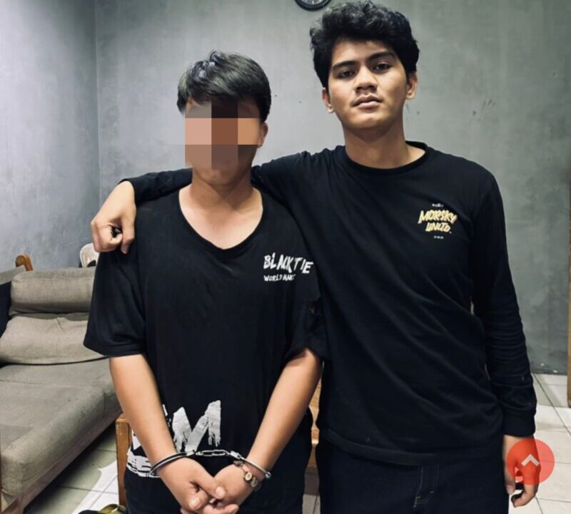 Pelaku pelecehan perempuan di jalan yang diamankan Polsek Sagulung, Minggu (13/7/2025). Matapedia6.com/Dok Polsek