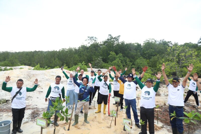Ketua DPRD Batam Kamaluddin Tanam Mangrove. Foto:Ist