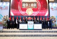 Peringatan 48 Tahun Diaktifkannya Kembali Pasar Modal Indonesia di Main Hall Bursa Efek Indonesia, Jakarta, Senin (11/8). Foto:OJK