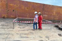 Polisi tengah olah TKP di kawasan PT Citra Shipiyad, Kamis (21/8/2025). Foto:Istimewa