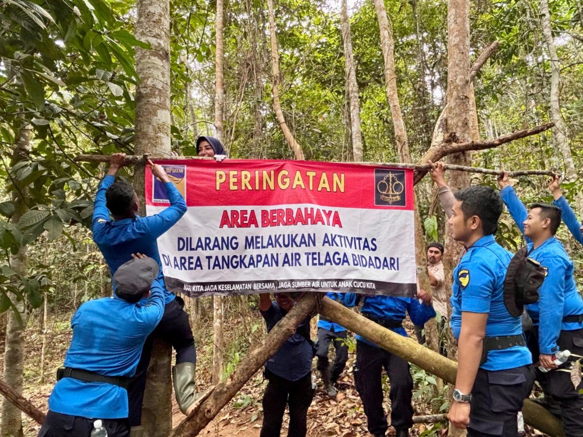BP Batam melalui Ditpam tutup akses jalan ke Telaga Bidadari. Foto:Humas BP