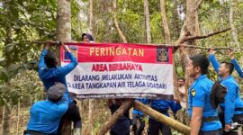 BP Batam melalui Ditpam tutup akses jalan ke Telaga Bidadari. Foto:Humas BP