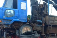 Kecelakaan beruntun yang melibatkan truk crane, mobil, dan sepeda motor mengguncang kawasan Tiban Centre, Batam, Sabtu (30/8/2025).Foto:Istimewa