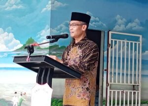 Kabid Pembinaan SD Disdik Batam, Yusal saat memberikan sambutan pada pembukaan pentas PAI di Sekolah Dasar Negeri 010 Sagulung Kota Batam Provinsi Kepri, Sabtu (20/9/2025). Matapedia6.com/Zalfirega