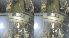 Tangkapan layar saat korban begal masuk kedalam warung untuk bersembunyi dan tetap dikejar oleh para pelaku, Minggu (21/9/2025). Matapedia6.com/Ali.