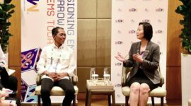 Kepala BP Batam sekaligus Wali Kota Batam, Amsakar Achmad, dan Wakil Kepala BP Batam/Wakil Wali Kota Batam, Li Claudia Chandra hadiri pertemuan dengan Minister of State for Foreign Affairs and Trade & Industry Singapore, Gan Siao Huang, di Sands Expo and Convention Centre, Singapura, Rabu (29/10/2025). Matapedia6.com/Diskominfo