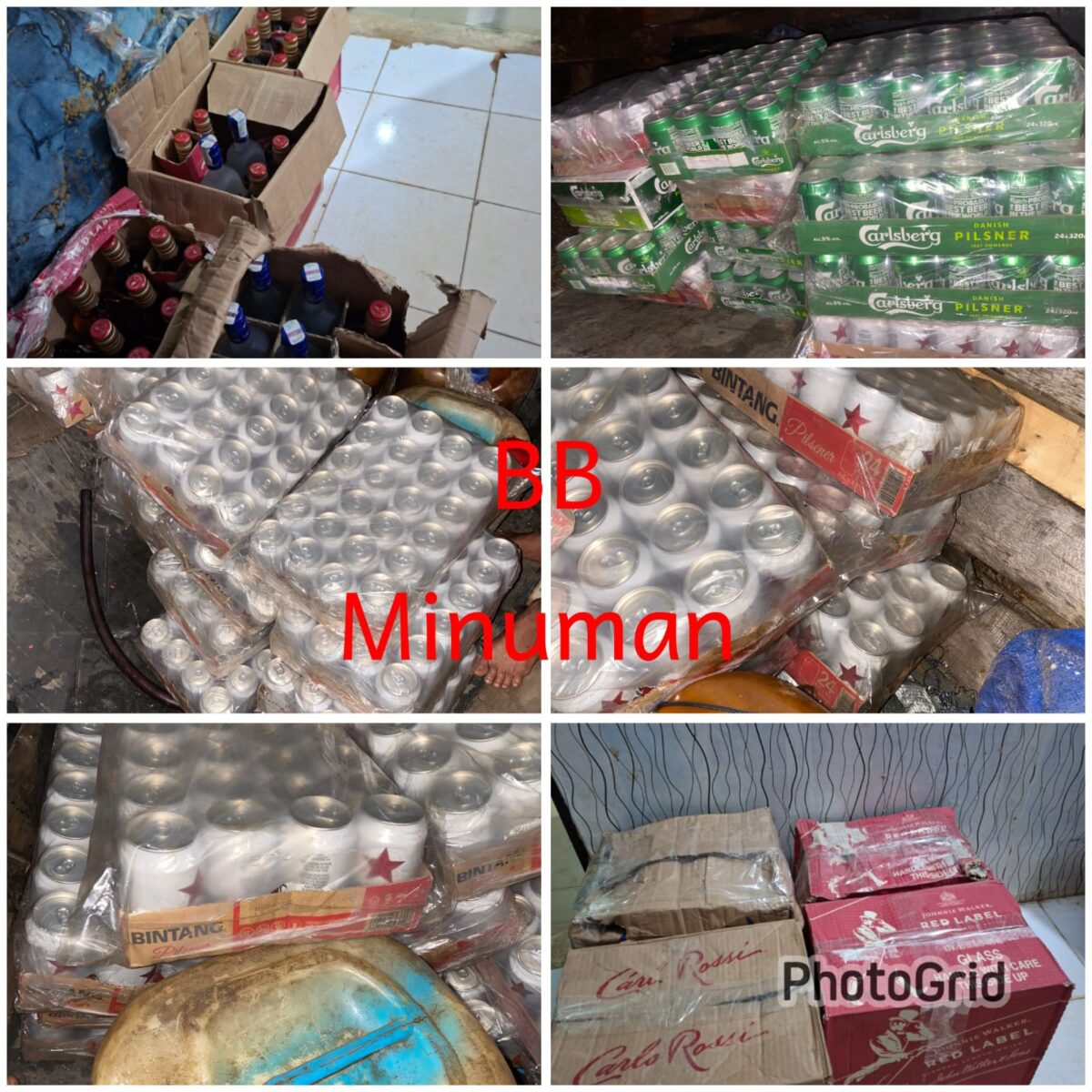 Barang bukti berupa minuman keras yang berhasil ditangkap Sat Polairud Polresta Barelang di perairan Harbour Bay Batam, Rabu (8/10/2025 dini hari, Matapedia6.com/Dok Sat Polairud