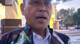 Kepala Dinas Koperasi dan UMKM Salim saat memberikan keterangan disela kegiatan gebyar UMKM di alun-alun Engku Putri Batam Centre, Rabu (4/11/2025). Matapedia6.com/Luci