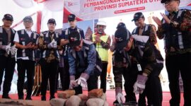 Peletakan batu pertama pembangunan kantor OJK di Medan. Foto:Istimewa