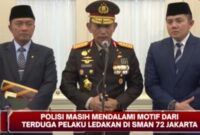 Kapolri Jenderal Listyo Sigit Prabowo saat memberikan keterangan atas pengungkapan terduga pelaku peledakan di masjid SMAN 72 Jakarta, Jumat (7/11/2025). Matapedia6.com/Istimewa