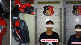 Pelaku bersama barang bukti sepeda motor diamankan buser Polsek Sagulung. Foto:Ist