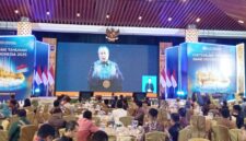 Gubernur Bank Indonesia Perry Warjiyo dalam Pertemuan Tahunan Bank Indonesia (PTBI) 2025 di Hotel Wyndham Panbil, Jumat (28/11/2025). Foto:Zalfirega/matapedia