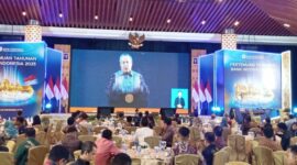 Gubernur Bank Indonesia Perry Warjiyo dalam Pertemuan Tahunan Bank Indonesia (PTBI) 2025 di Hotel Wyndham Panbil, Jumat (28/11/2025). Foto:Zalfirega/matapedia