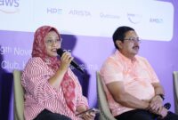 Direktur Utama Telkom Indonesia Dian Siswarini saat memberikan paparan pada acara Lintas Teknologi Solutions Day 8th Edition yang diselenggarakan di Royale Golf Halim, Jakarta pada Sabtu, (29/11/2025). Foto:Telkom/matapedia