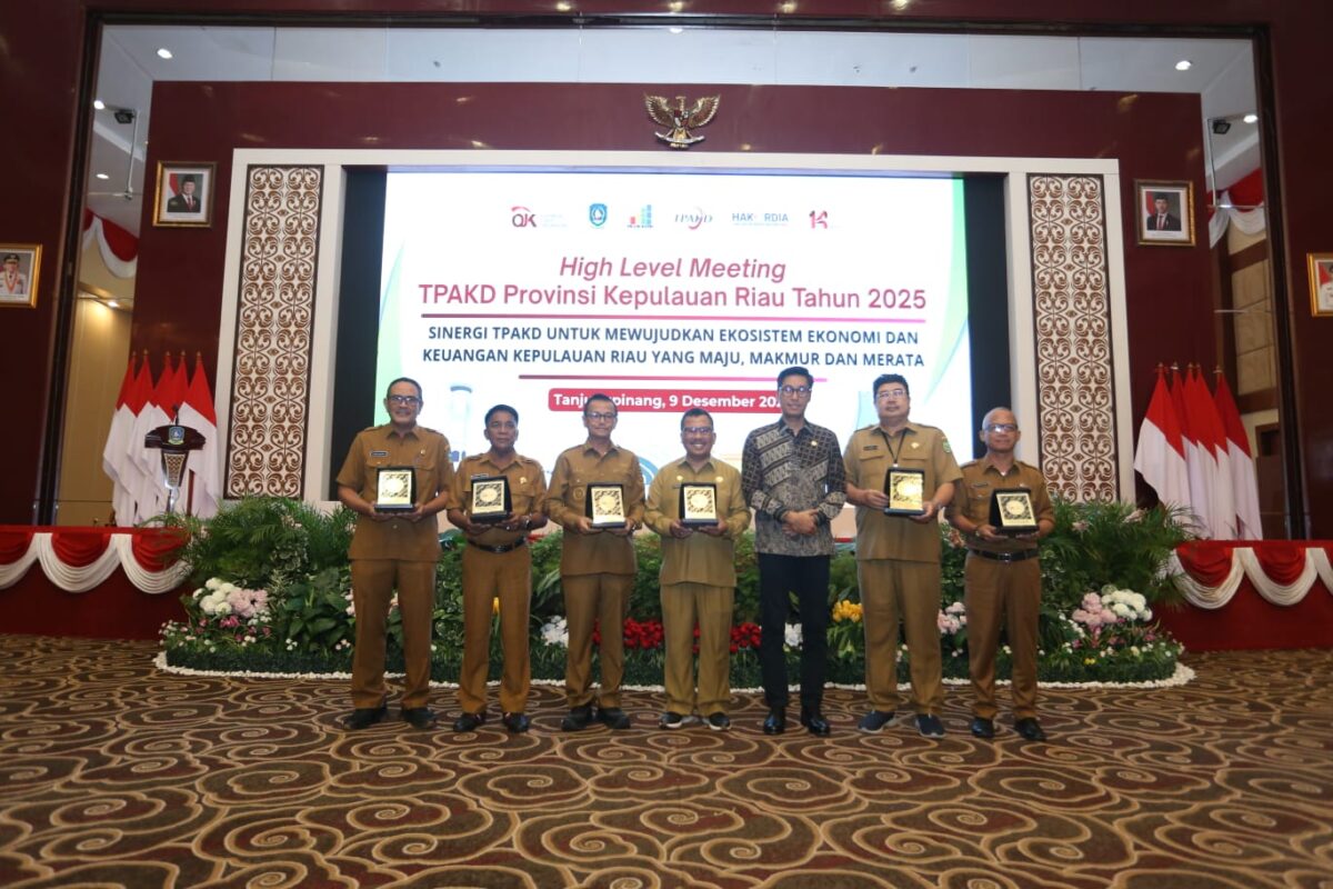 Kepala OJK Kepri, Sinar Danandjaya tengah saat kegiatan high level meeting TPAKD di Kantor Gubernur Kepri. Foto:OJK Kepri