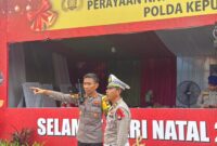 Kasatgas Opsda Operasi Lilin Seligi 2025 Polda Kepri, Kombes Pol Joko Adi Nugroho saat di Pos Natal dan Tahun Baru di Batam. Foto:Humas Polda Kepri