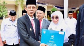 Upacara Hari Amal Bakti (HAB) ke-80 Kementerian Agama Republik Indonesia Tahun 2026 di MAN 1 Batam, Sagulung, Sabtu (3/1/2026). Foto:Diskominfo