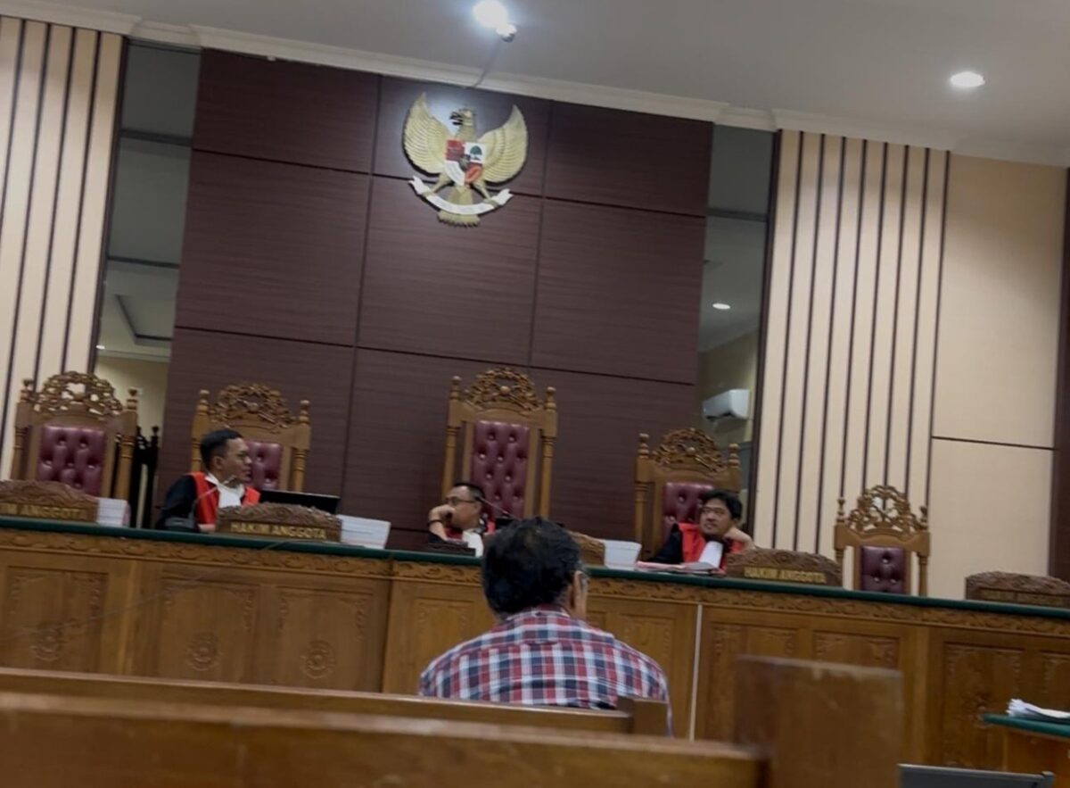 Sidang pemeriksaan keterangan saksi dalam dugaan korupsi PNBP di Pengadilan Negeri Tanjungpinang. Foto:Istimewa