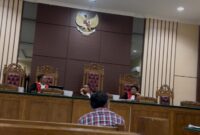 Sidang pemeriksaan keterangan saksi dalam dugaan korupsi PNBP di Pengadilan Negeri Tanjungpinang. Foto:Istimewa