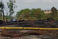 Pasca kebakaran bengkel ban di Batu Aji. Foto:matapedia