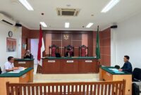 Tim JPN Kejari Batam—dipimpin Jefri Hardi, S.H., M.H saat di persidangan Pengadilan Negeri Batam beberapa hari lalu. Foto:Istimewa