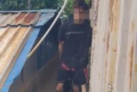 Terduga pelaku saat ditangkap buser Polsek Batam Kota beberapa hari lalu. Foto:Istimewa