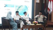 Wali Kota Batam Amsakar Achmad dan Wakil Wali Kota Batam Li Claudia Chandra bersama Ketua DPRD Kota Batam Muhammad Kamaluddin dalam setahun kepemimpinan Amsakar-Li Claudia pada Jumat (20/2/2026). Foto:Dok. Sekwan