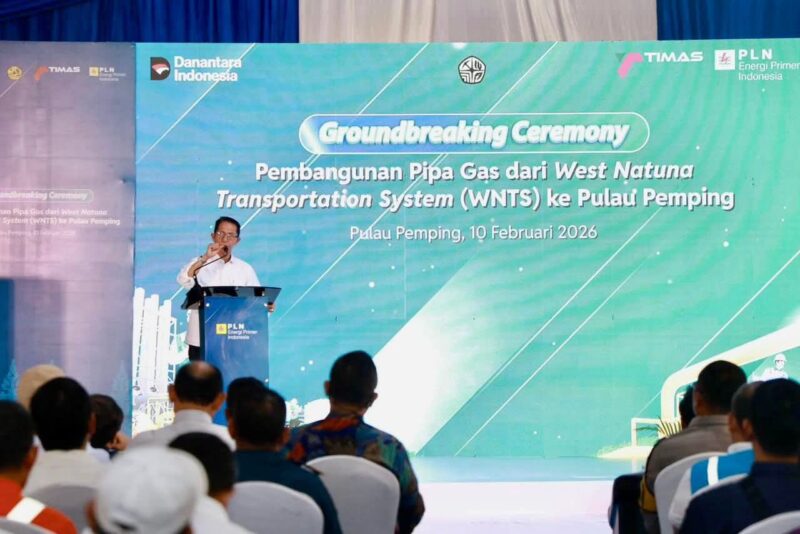 Peresmian pekerjaan pipa gas WNTS di Pulau Pemping. Foto:Dok.Diskominfo Batam