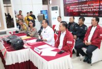 Direktur Reserse Kriminal Umum Polda Kepri Kombes Pol Ronni Bonic dan Kabid Humas Polda Kepri dan Waka Polresta Barelang serta Kasat Reskrim dalam jumpa pers di Polresta Barelang, Senin (2/2/2026). Foto;Eja/matapedia