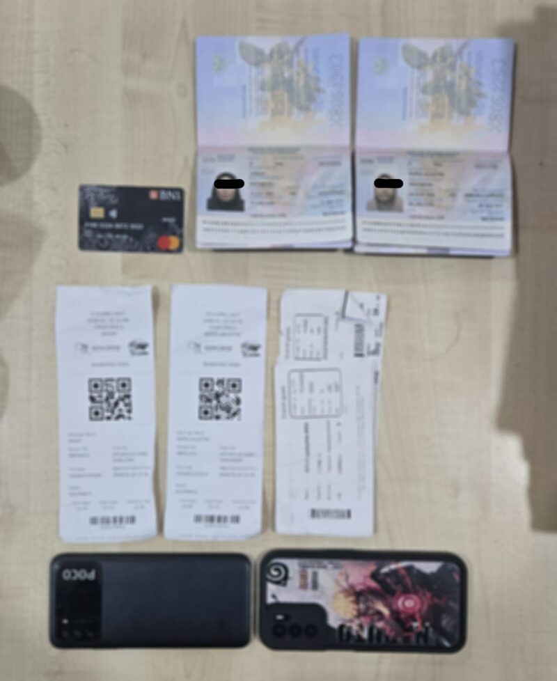 Barang bukti para terduga pelaku dan korban calon pekerja migran Indonesia (CPMI). Foto:Humas Polda Kepri