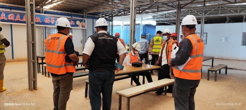Inspeksi mendadak (sidak) Tim Pengawas Dinas Tenaga Kerja dan Transmigrasi (Disnakertrans) Provinsi Kepulauan Riau pada Kamis, 5 Februari 2026 di KEK Tanjung Sau. Foto:Istimewa