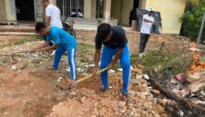 Rutan Batam gelar kerja bakti bersihkan Masjid Syahrhom Ba’Dawi jelang Ramadhan 1447 H pada Rabu (18/2/2026). Foto:Ist