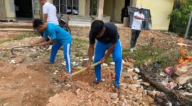 Rutan Batam gelar kerja bakti bersihkan Masjid Syahrhom Ba’Dawi jelang Ramadhan 1447 H pada Rabu (18/2/2026). Foto:Ist