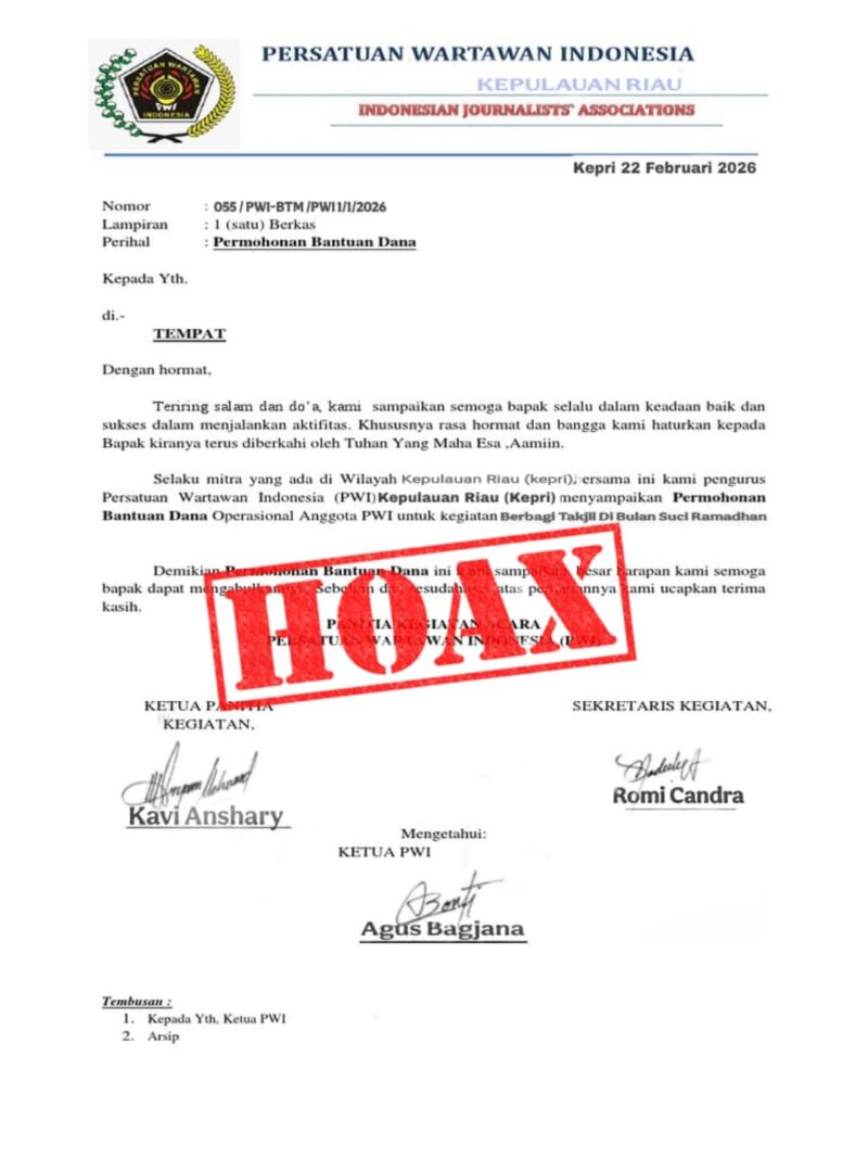 Proposal PWI diduga palsu beredar di publik. Foto:Ist