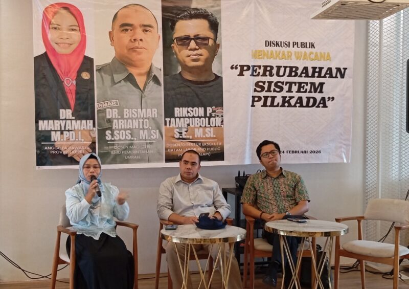 Diskusi publik menakar wacana perubahan sistem Pilkada pada Selasa (24/2/2026). Foto:Rega/matapedia
