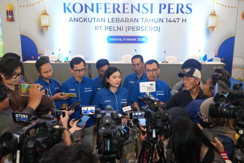 Direktur Utama Pelni Tri Andayani saat konferensi pers beberapa hari lalu. Foto:Istimewa