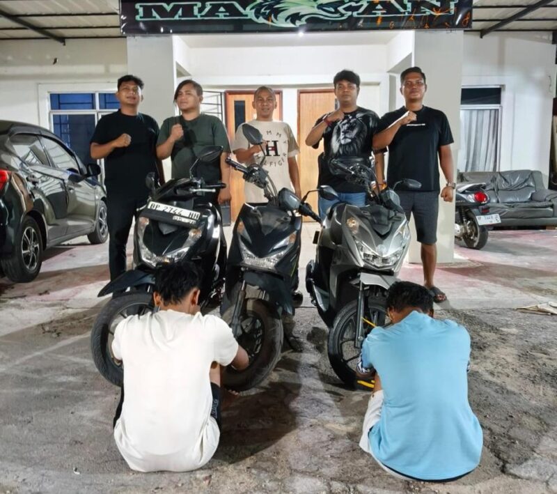 Dua terduga pelaku pencurian bermotor ditangkap buser Polsek Sagulung. Foto:Istimewa