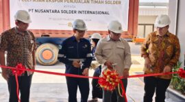 Pelepasan ekspor timah solder produksi PT Solder Tin Andalan Indonesia (STANIA) di Kawasan Industri Tunas Prima, Nongsa, Kamis (12/3/2026). Foto:Humas BP Batam