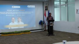 Direktur Badan Usaha Rumah Sakit BP Batam, Tanto Budiharto saat memberikan laporan hingga tercapainya sertifikasi ISO 9001:2015, Rabu (8/4/2026). Matapedia6.com/Luci